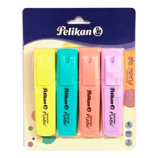 Pelikan Resaltadores Flash Pastel X 4 Colores