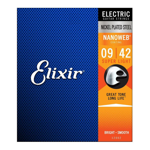 Elixir 12002 Cuerdas Guitarra Electrica Nanoweb Super Light