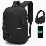 Mochila Antirrobo Laptop Negocios Con Cargador Usb 35l Color Negro