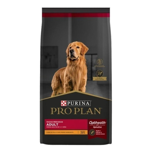 Alimento Pro Plan OptiHealth Pro Plan para perro adulto de raza mediana sabor pollo y arroz en bolsa de 15 kg