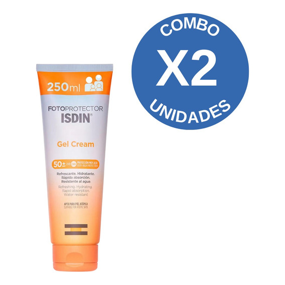 Combo X 2 Isdin Fotoprotector Spf50+ Gel Cream  250 Ml