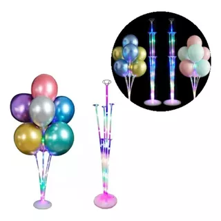 Soporte Base Luz Multicolor Para 7 Globos 