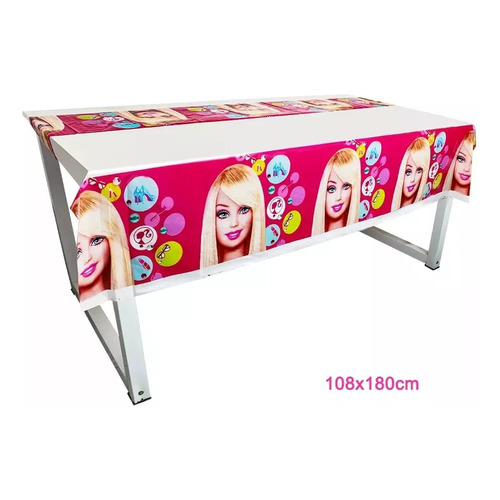 Mantel Decorativo Para Fiesta Diferentes Diseños 180x108cm Color Variado Barbie