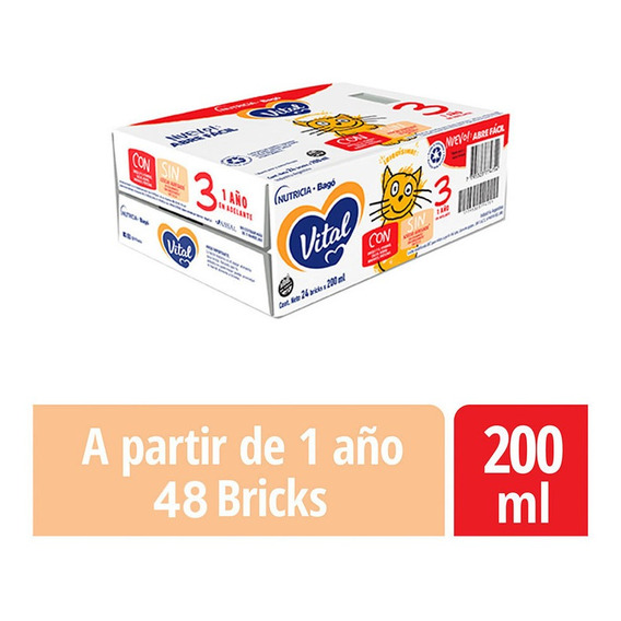 Leche Liquida Vital 3 Nutricia Bago 48 Bricks X 200 Ml