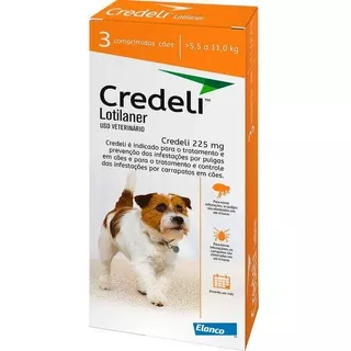 Credeli 225mg Antipulgas Carrapatos 5,5 A 11kg 3 Comprimidos