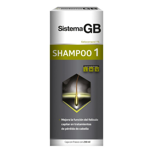  Shampoo 1 Sistema Gb Anticaída Y Anticaspa Para Hombre 230 Ml
