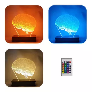 Lámpara Led 3d Cerebro  Regalo Rgb 16 Colores 220v