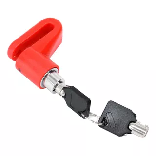 Cadeado Trava De Disco Freio Moto Bike Antifurto Universal Cor Vermelho