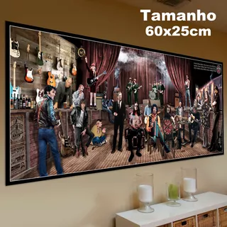 Placa Poster Painel Quadro Pub Bar Rock Lendas 60x25cm