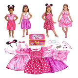 Juego De Baúl De Minnie Mouse Disney Vestidos 21 Piezas