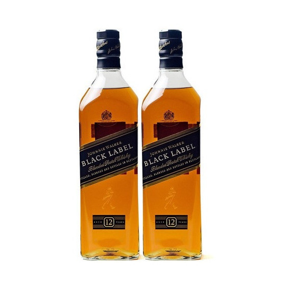 Whisky Johnnie Walker Black Litro Premium Caja X2