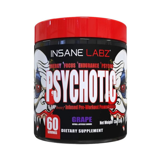 Pre Entreno Insane Labz Psychotic 60 Servicios Sabor Uva