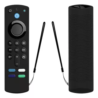 Funda Compatible Con Amazon Fire Tv Alexa Voz Azul Color Negro