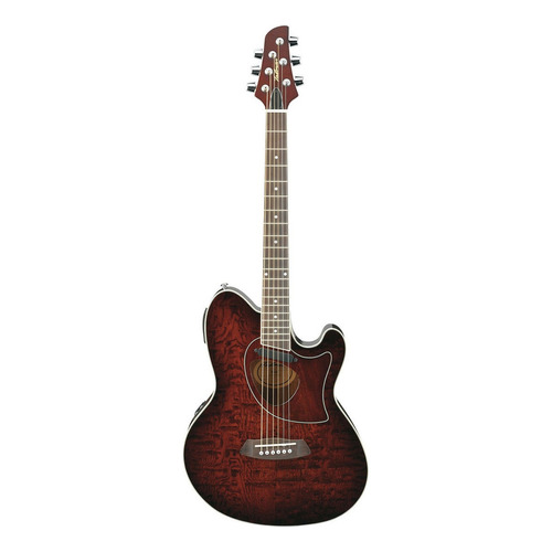 Guitarra Electroacústica Ibanez Talman TCM50 para diestros vintage brown amaranto brillante