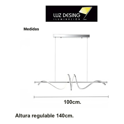 Lampara Colgante Moderno Led Cct Diseño Cromo Ldf40040-c Cromado