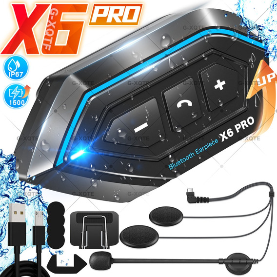 Audífonos Para Casco De Motos X6 Pro Bluetooth Impermeables