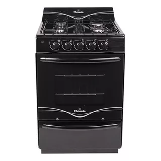 Cocina Florencia Recta 5517f A Gas 4 Hornallas  Negra Puerta Con Visor 65l