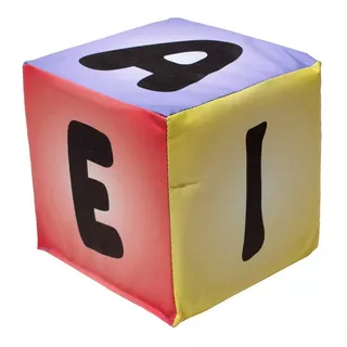 Cubo De Vogais Em Espuma 18 X 18 Cm Educativo Pedagógico