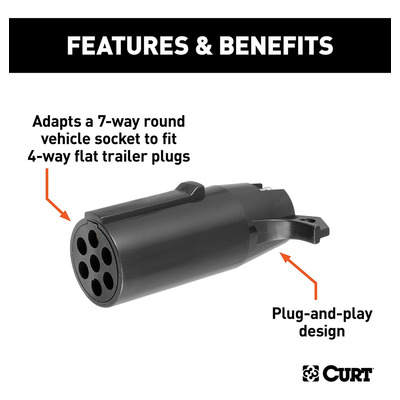 Adaptador De Remolque Curt 57041, De 7 A 4 Pines