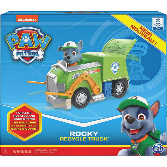 Vehículo Con Figura Juguete Paw Patrol, Rockys Recycle Truck