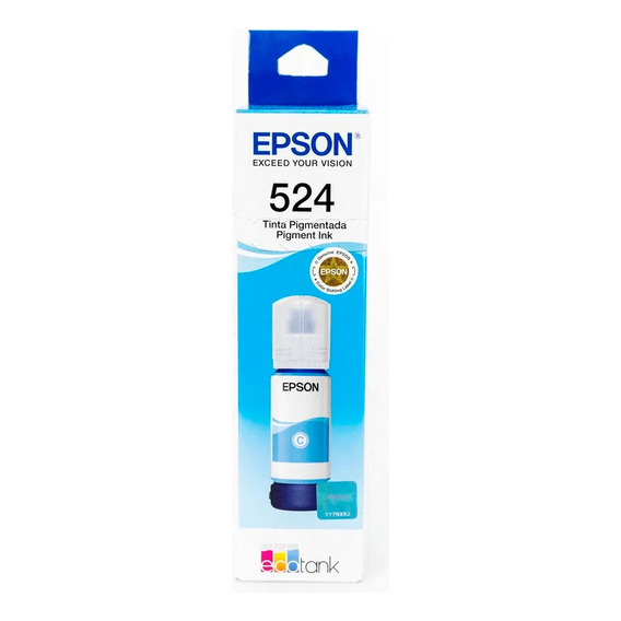 Botella De Tinta Epson T524 Cian