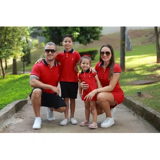 Kit Polos 4 Peças Vermelho Paixao