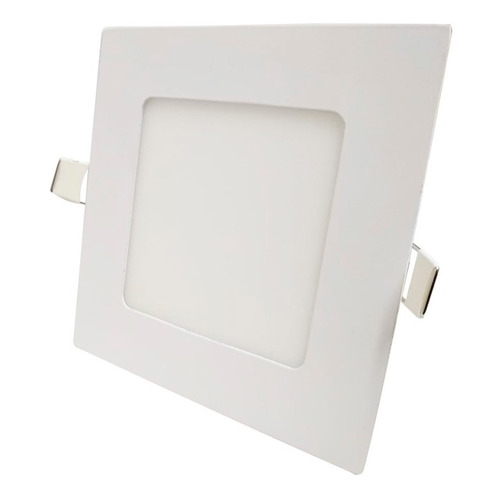 Panel Luminaria Led De Embutir Cuadrado 8w Tbcin Luz Cálida Color Blanco