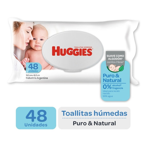 Toallitas Húmedas Huggies Puro&natural Rn - 48 Un