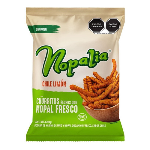 Botana Nopalia Churritos De Nopal Fresco De Chile Limon 650g