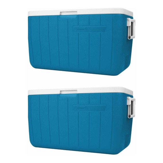 Hielera 48 Qt Azul Con Asas 45lt Para 76 Latas 2 Pcs Coleman