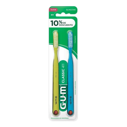 Cepillo de dientes GUM 411 Classic suave
