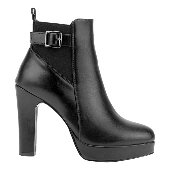 Bota Plataforma C/tacón Alto Yaeli Negro Mujer 1251