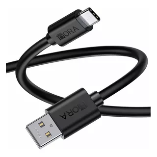 Cable Usb Carga Rapida Tipo C 1hora// 1 Metro Color Negro