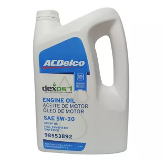 Bidon 4l Aceite Sintetico 5w30 Dexos 1 Gen 3 Acdelco