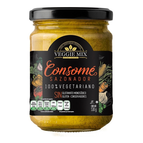 Consomé Sazonador Vegetariano Veggie Mix. Sin Glutamato 530g