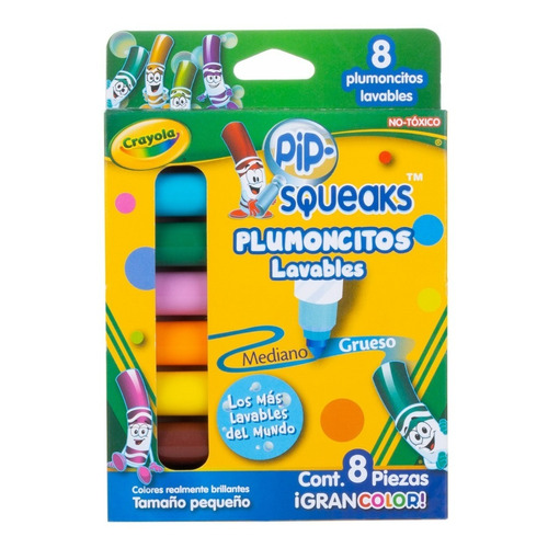 Plumoncitos Lavables Crayola Pip Squeaks 8 Piezas Pequeño