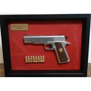 Quadro Alto Relevo - Pistola Pt 938 - Calibre 380 Acp