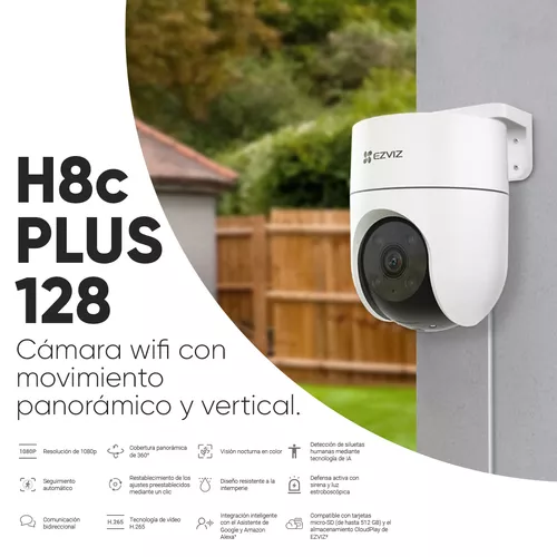 Cámara de seguridad 2K para exteriores, paquete de 2 unidades, cámaras de  seguridad WiFi para exteriores, panorámica, visión de 360°, cámaras de