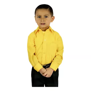 Camisa De Vestir Infantil Juvenil Amarillo Mango 2 A 16