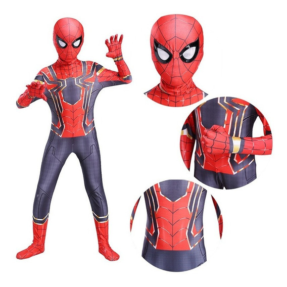 Disfraz Iron Spiderman Hombre Araña  Niño Importado 