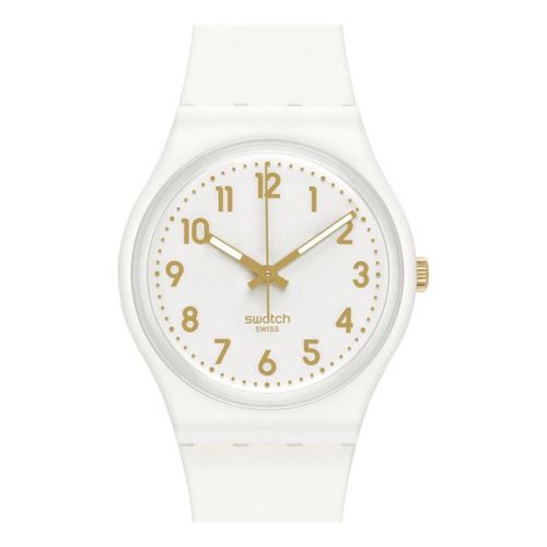 Reloj Swatch Mujer So28w106-s14 Classic White Bishop Color de la malla Blanco Color del bisel Blanco Color del fondo Blanco