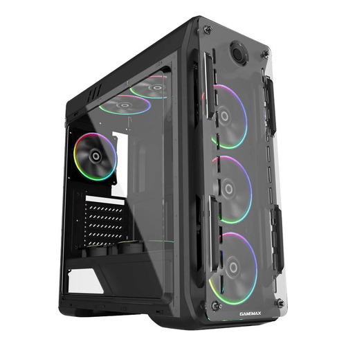 Gabinete óptico Gamemax G510-BK-dbb para jugadores con forma de arcoíris, color negro