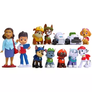 Brinquedos 12 Personagens Patrulha Canina Miniaturas Bonecos