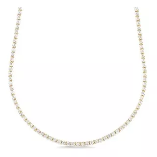 Collar De Plata 925 Oro 18k Gargantilla De Zirconias Mujer