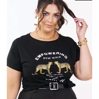 T Shirt Feminina Camiseta Estampada Básica Verão Empowering