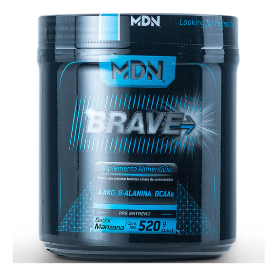 Pre Entreno Oxido Nítrico Brave MDN Sports 520 g Sabor Manzana