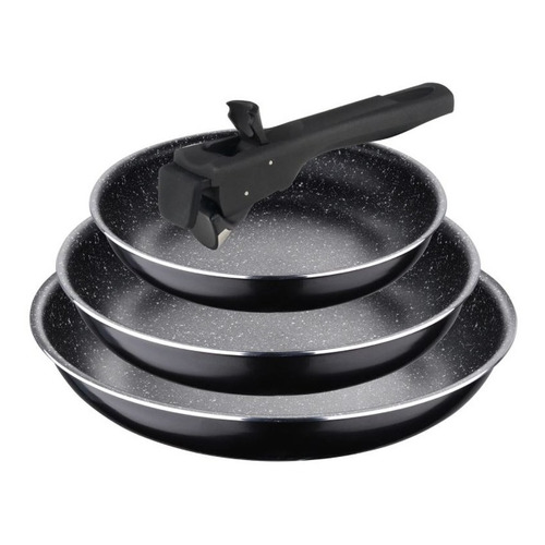 Set 3 Sartenes 18+20+24cm Click & Cook - Bergner Color Negro