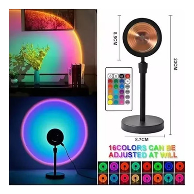 Lampara Led Proyectora Atardecer + Control 16 Colores