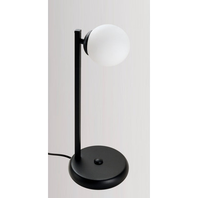 Lampara Velador Mesa Elyn Globo Opal Apto Led G9 Deco