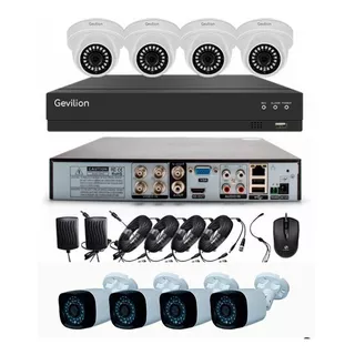 Kit Dvr Gevilion De 8 Camaras Int/exterior + Mouse + Disco